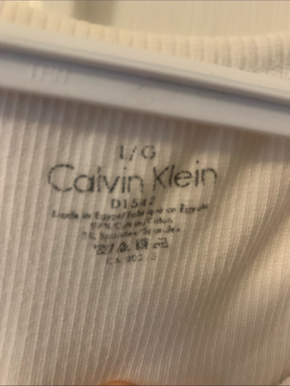 Calvin Klein Cream Ribbed Tank - Picture 2 of 3